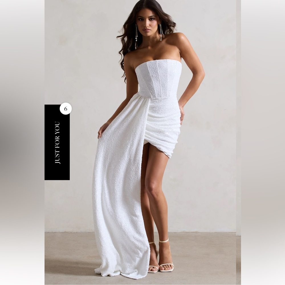 Club L London White Strapless Mini Dress